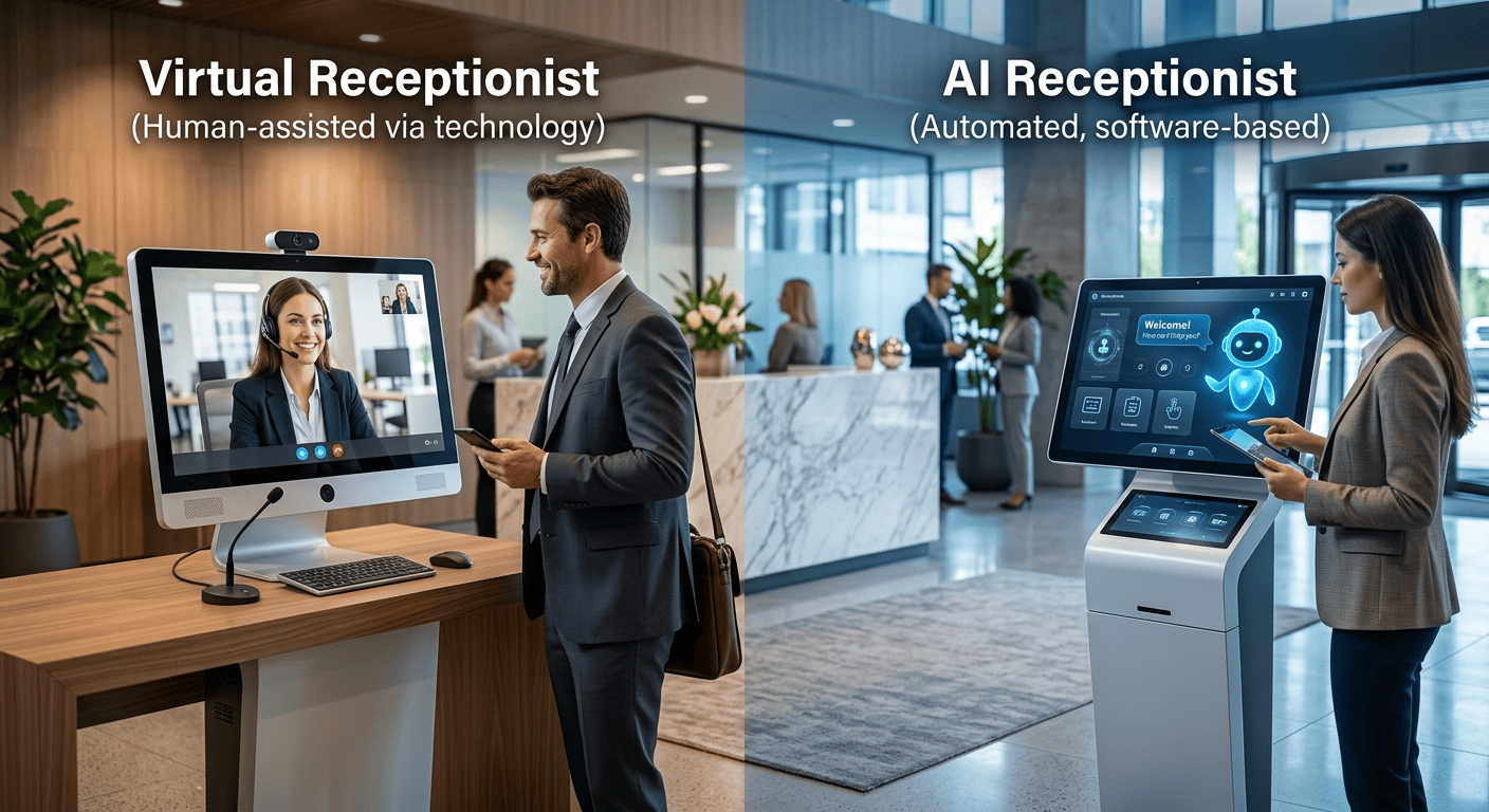 Virtual Receptionist vs AI Receptionist